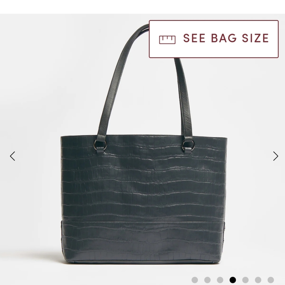 NWT, HAMMITT ANDERSON LARGE TOTE IN BLACK CROCODILE & GUNMETAL HARDWARE - Picture 4 of 16